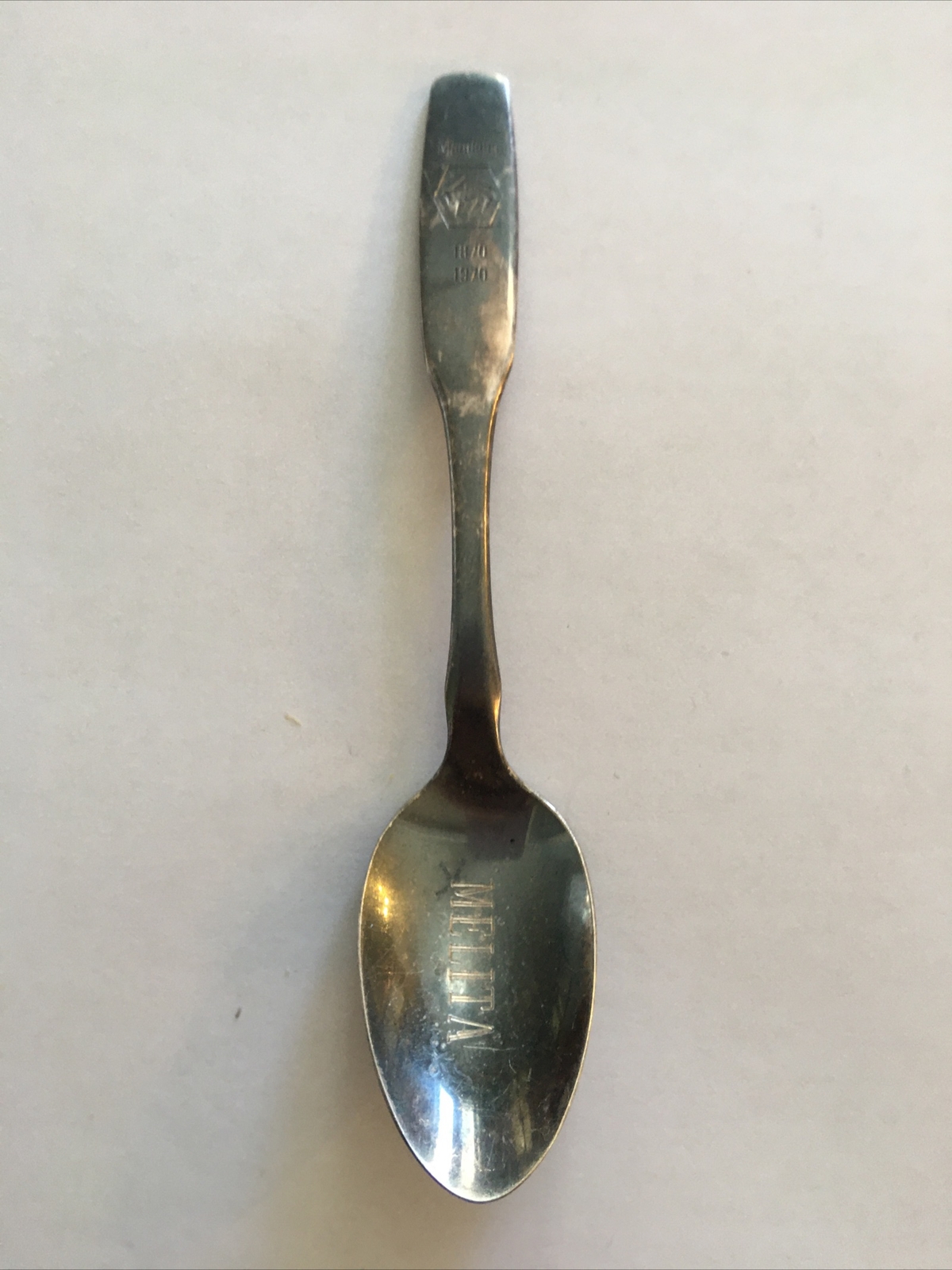 Vintage Souvenir Spoon Collectible. Manitoba 1870-1970 Melita Canada