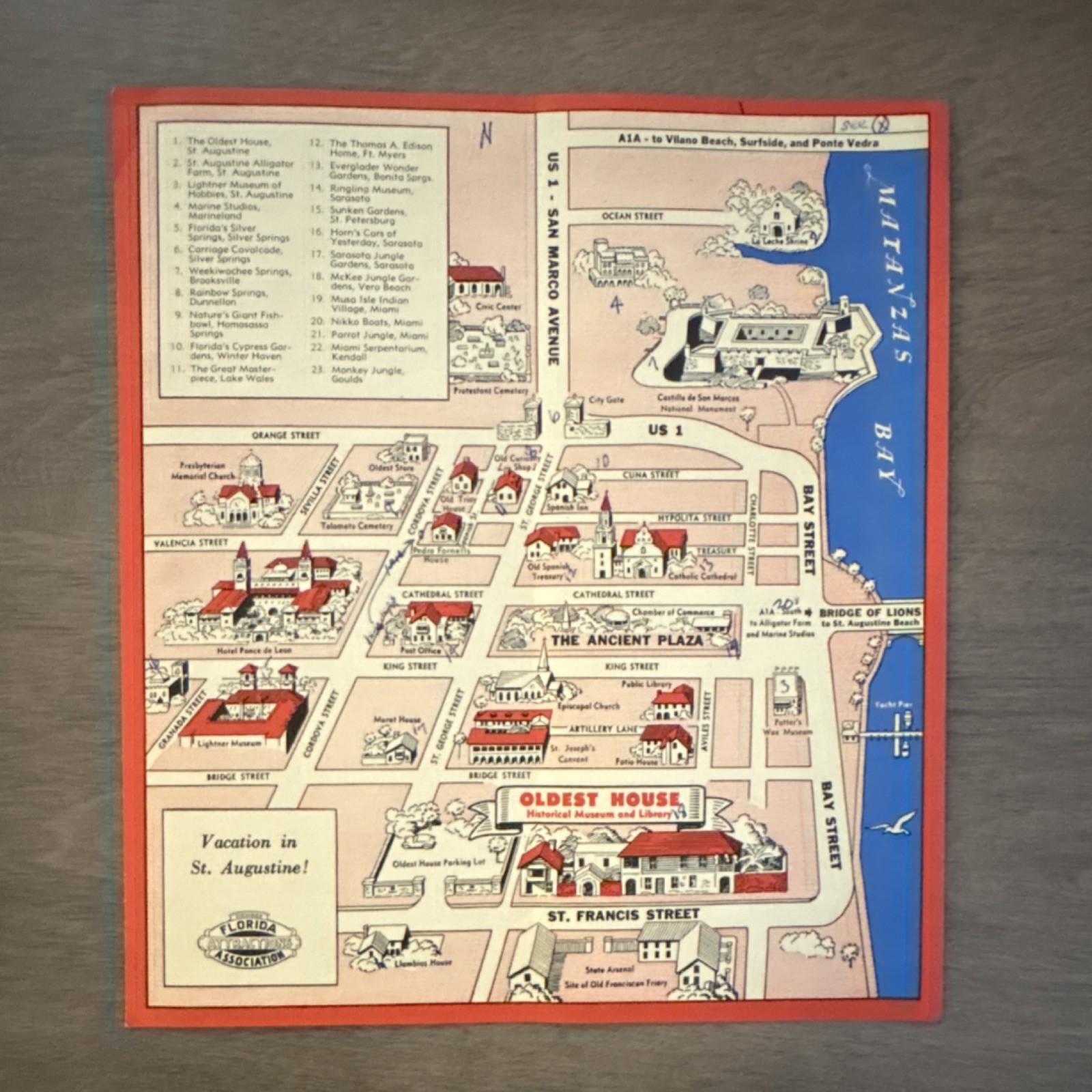 1958 Florida Travel brochures, Post Cards & Guide Book.