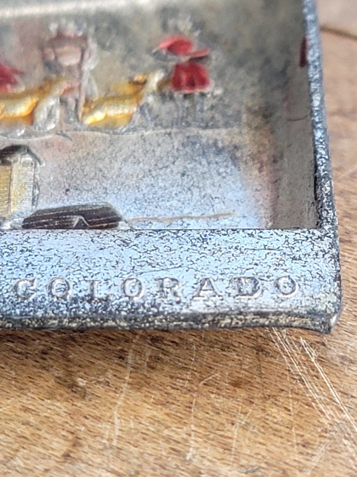 Tray Metal Souvenir From Colorado Vintage Hand Painted(3731HOMT)Enco Japan