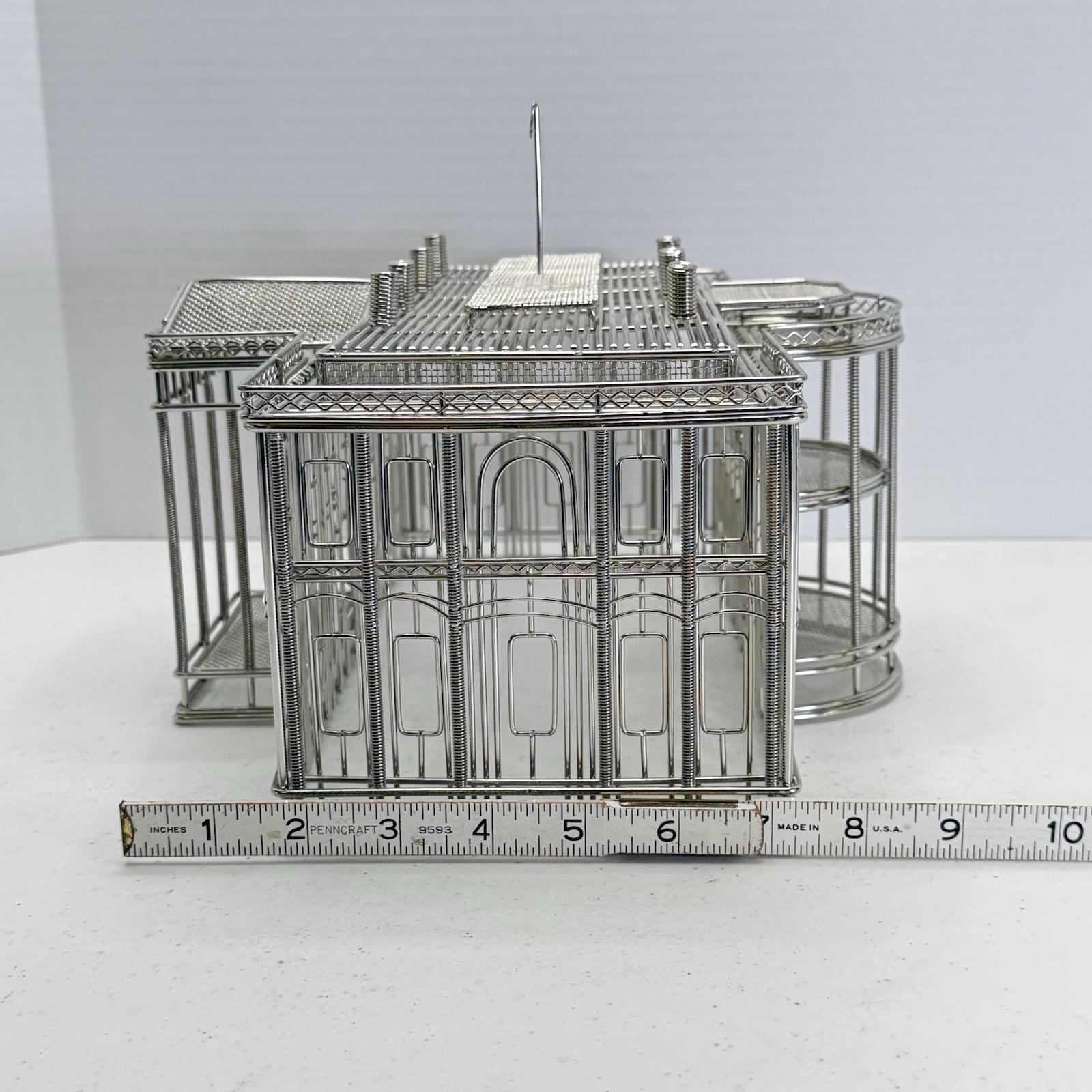 White House Steel Wire Model Replica – Executive Desk Display – 12” Wide