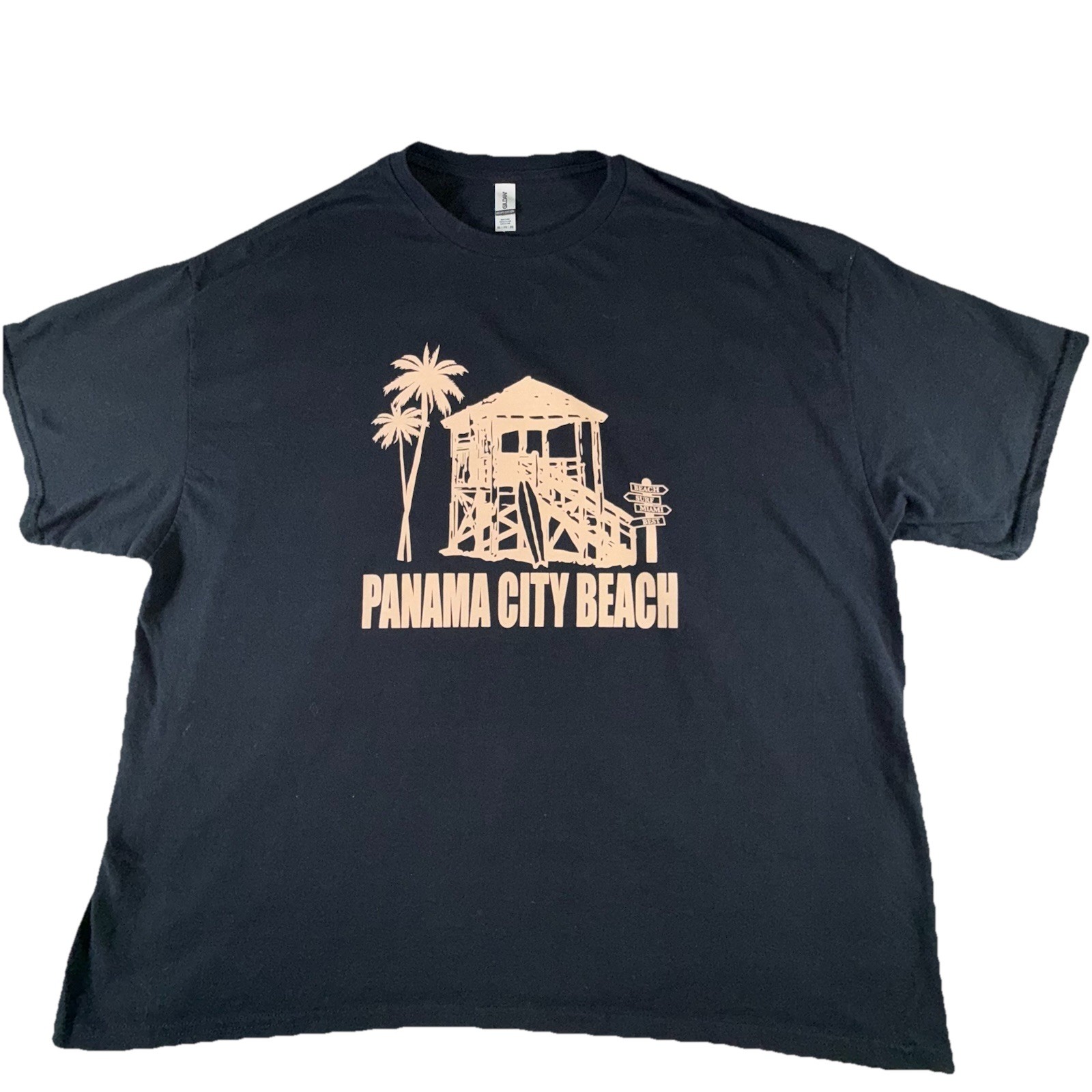 Panama City Beach Florida T-Shirt Men’s 3XL Extra Large Short Sleeve Black Ocean