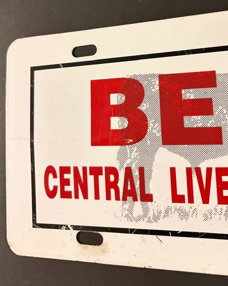 Vintage Beef Central Livestock Corp License Plate Cattle Ranch Farm STEEL