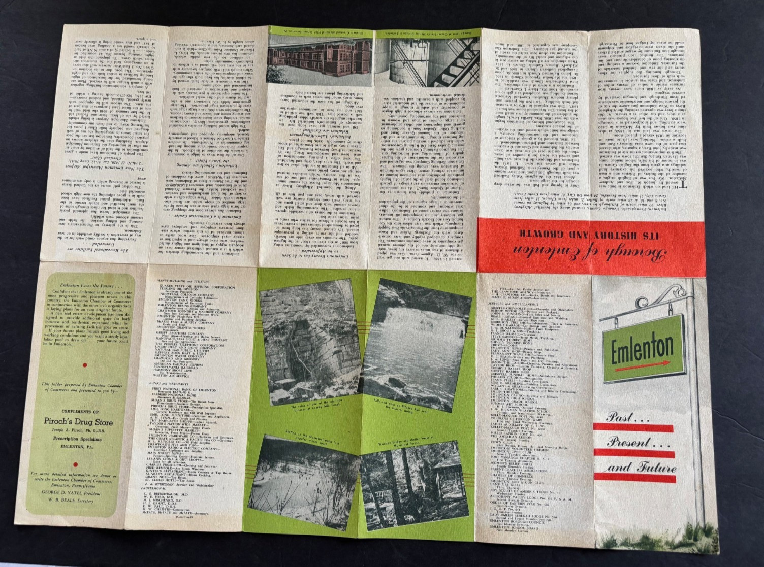 VTG 1940s Emlenton PA Brochure Town History Photos Business Nature Map Airport +