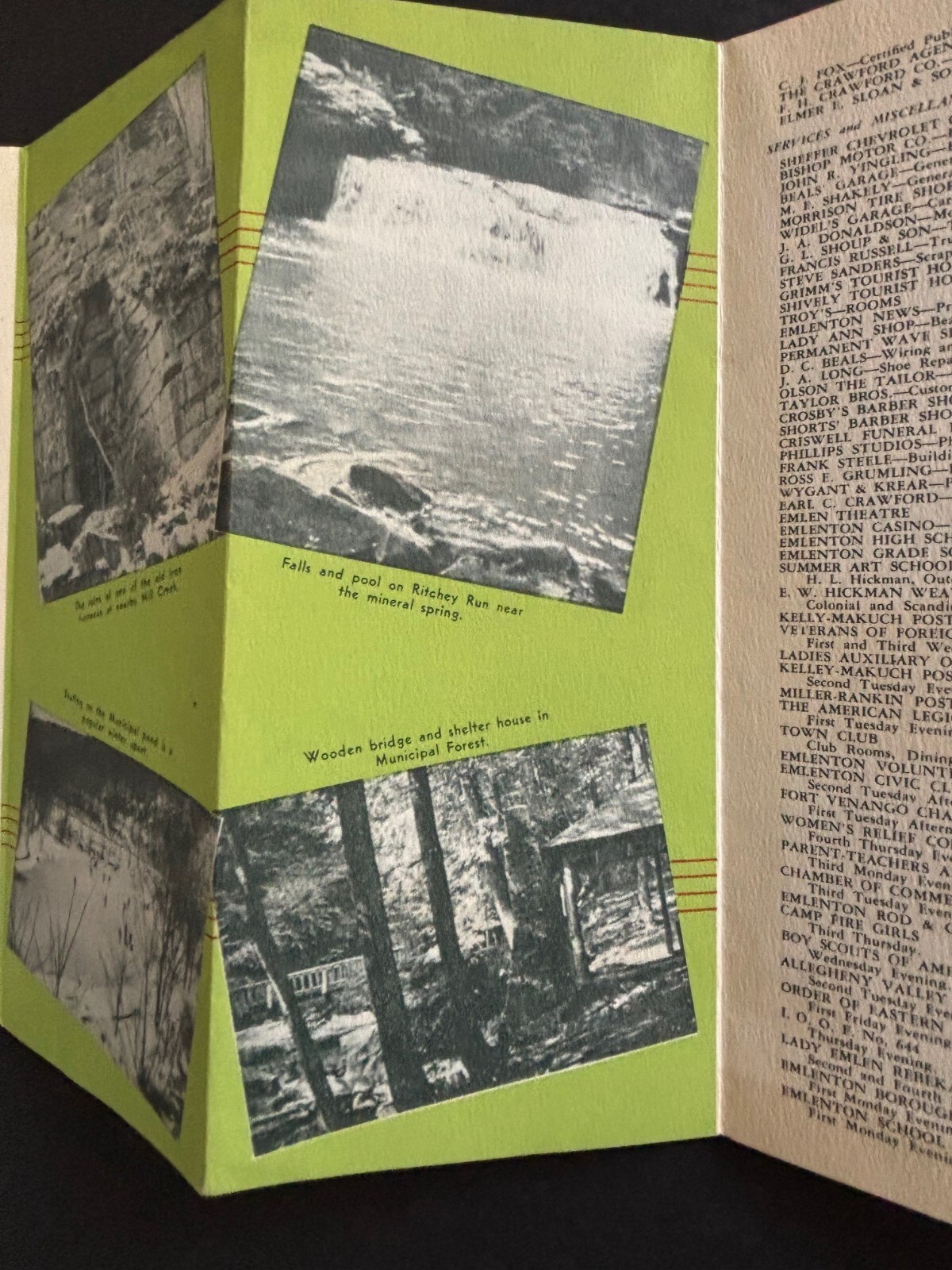 VTG 1940s Emlenton PA Brochure Town History Photos Business Nature Map Airport +