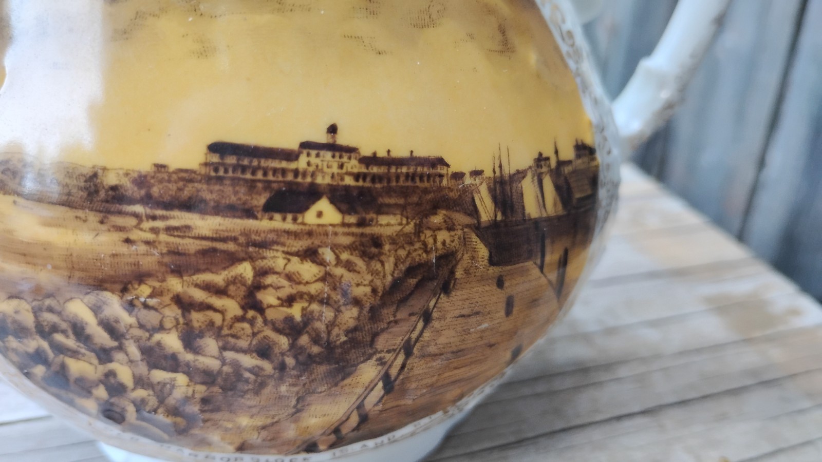 2 1800’s Block Island RI Souvenirs Steamboats Ocean House Austria Sugar Creamer