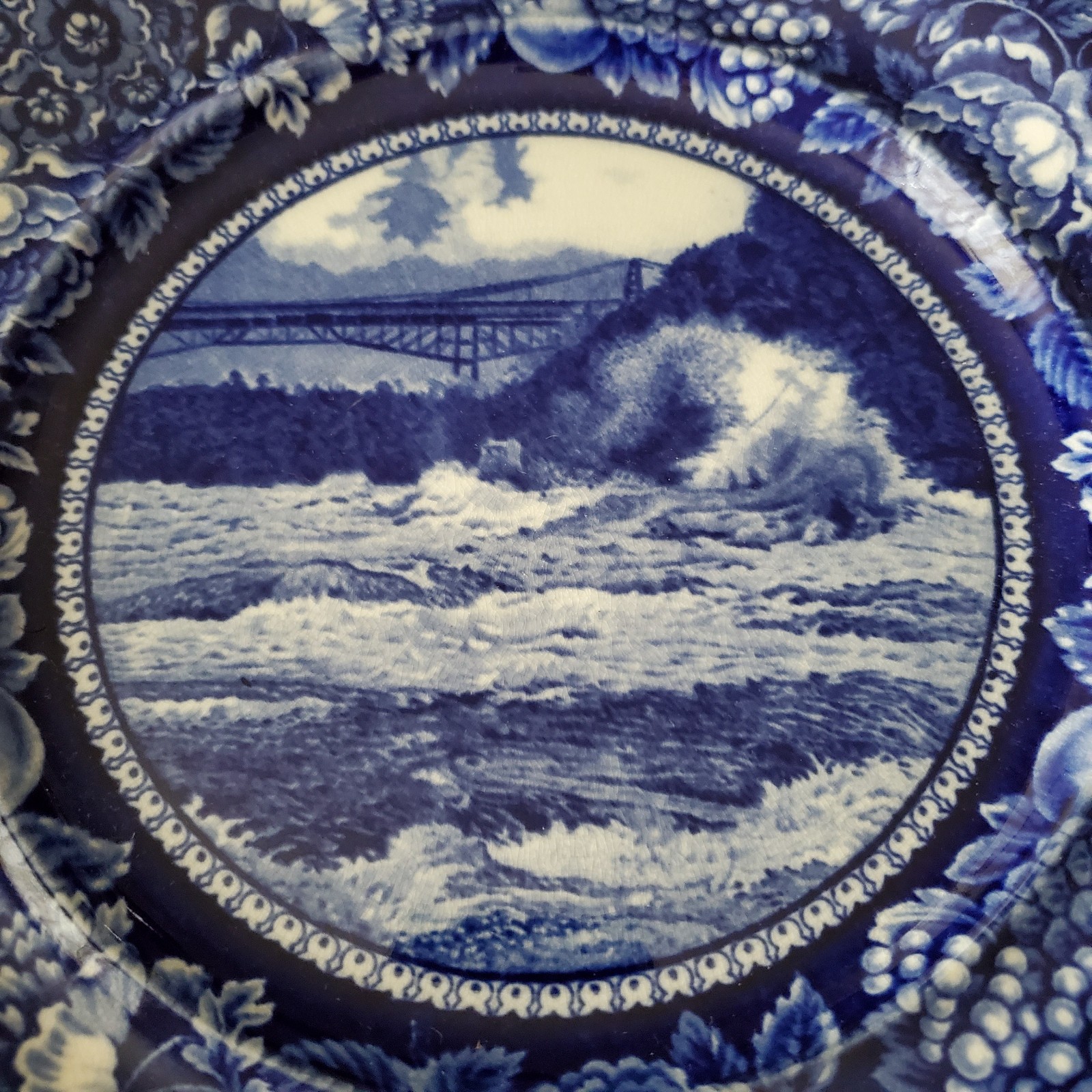 Niagara Falls Whirlpool Rapids Antique Flow Blue Plate – Rowland & Marsellus