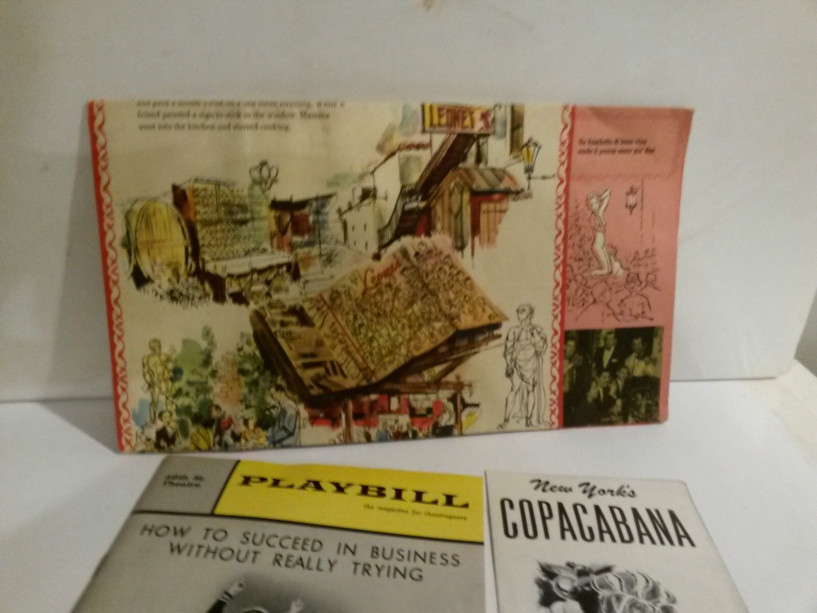 NY Mamma Leones Playbill Business Trying Vallee Copacabana lot 3 brochures 60s