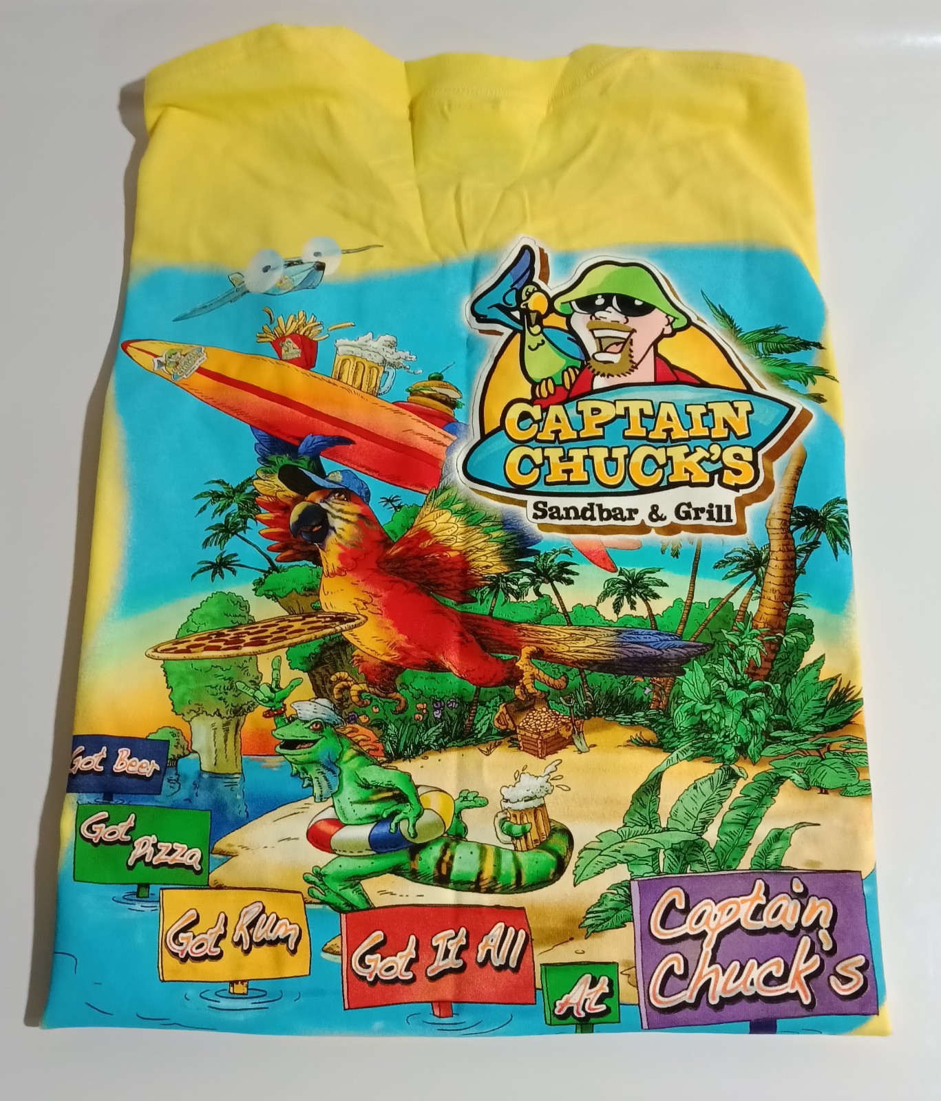 DEVILS LAKE MICHIGAN CAPTAIN CHUCK’S SANDBAR & GRILL RESTAURANT T-SHIRT SIZE XL
