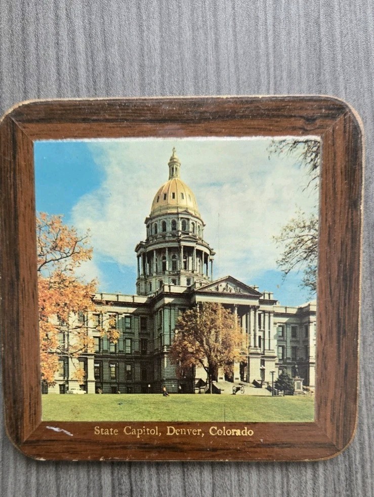 Vintage Colorado Souvenir Coasters Set of 4 — Pikes Peak, Denver by Pimpernel