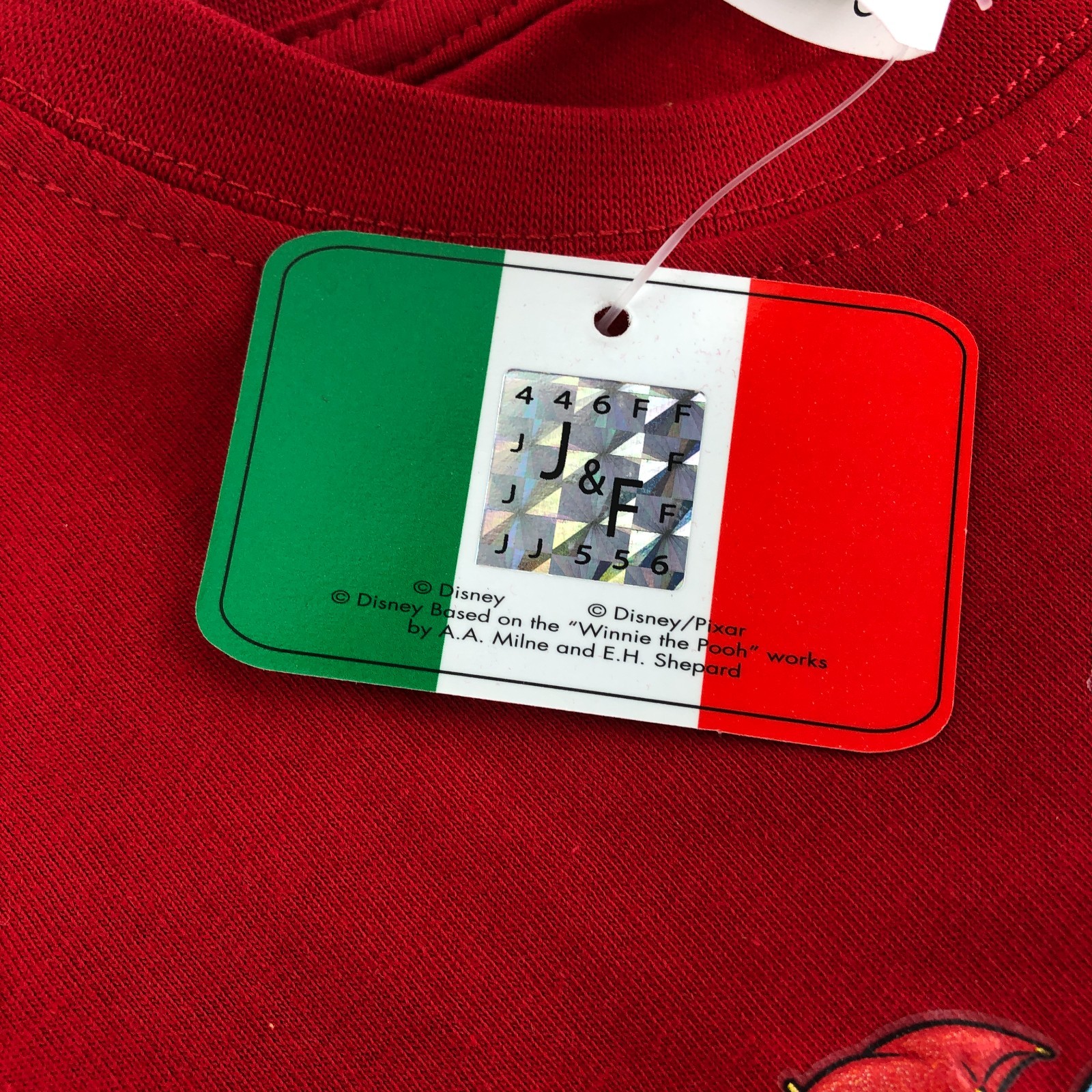 Disney Kids Tourist Souvenir T Shirt Italy Pisa Italia Pinocchio Red Sz 5/6 Gala