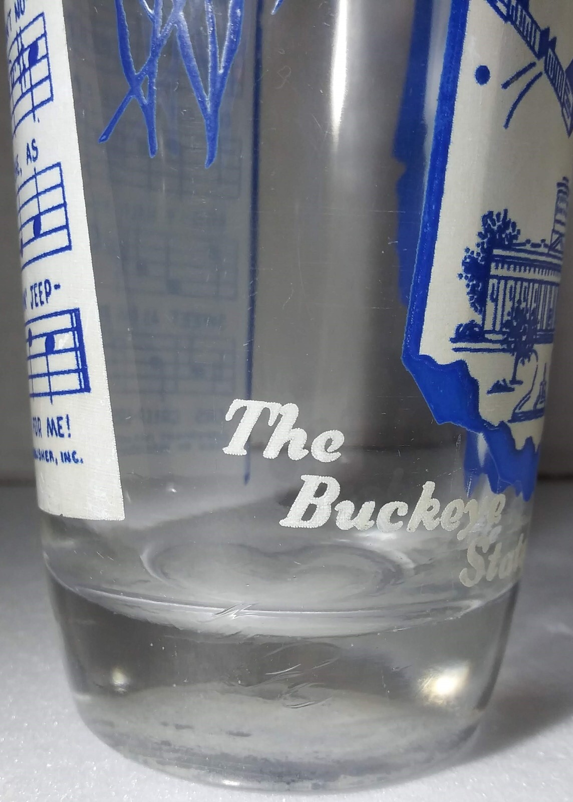 Vintage Ohio Drinking Glass Drink Down by the O-Hi-O The Buckeye State