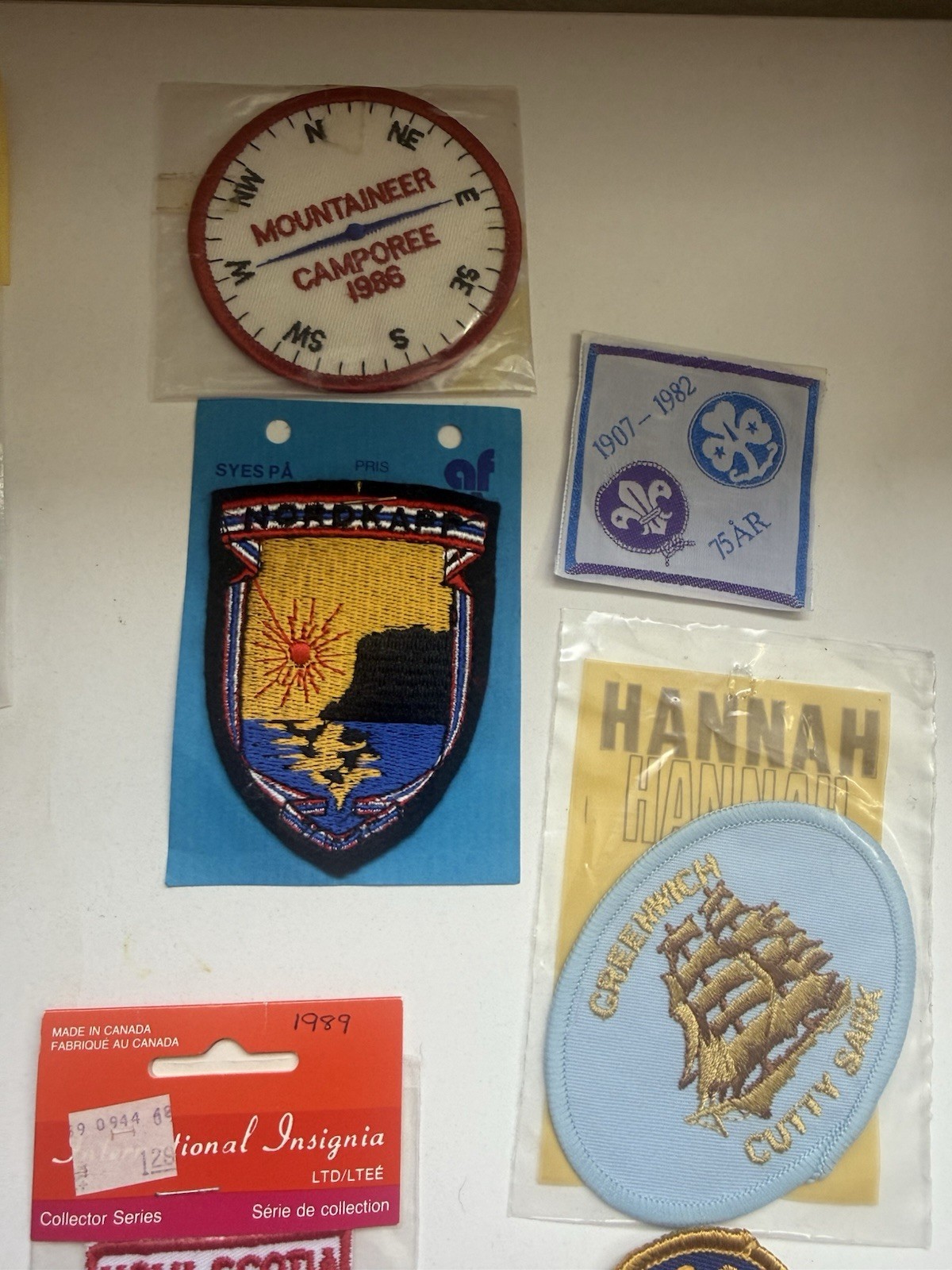 Vintage Souvenir Travel Patch Lot Scouts Flags Red Cross Norway Scotland 25+