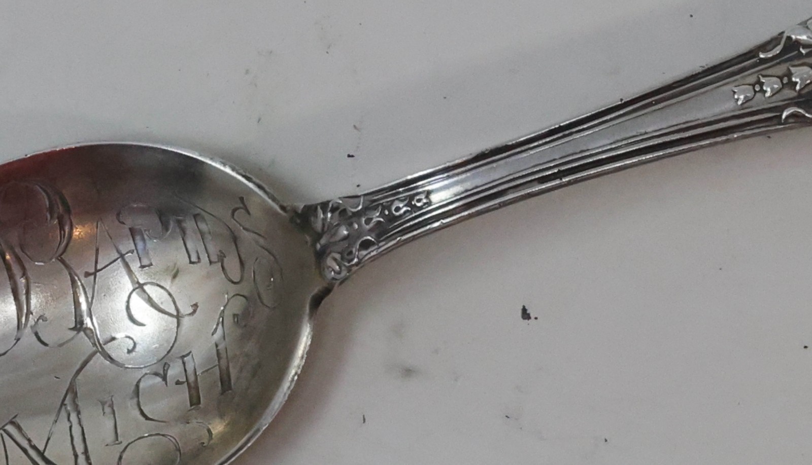 1899 Antique Sterling Silver Souvenir Spoon Big Rapids Michigan 12 Grams Wendell