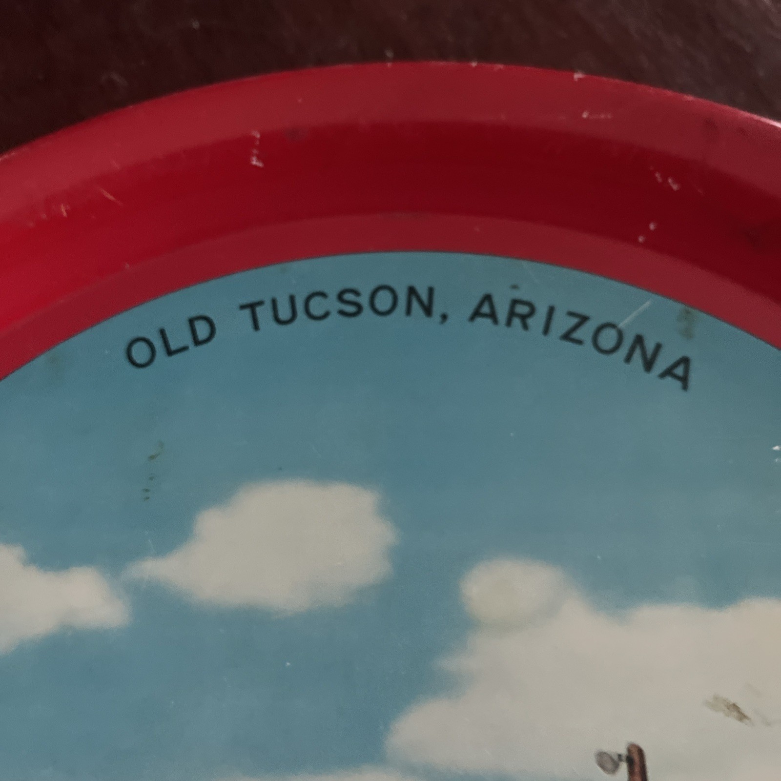 Old Tucson Arizona 10 Inch Souvenir Tray Vintage Collectible Souvenir Tray Tin