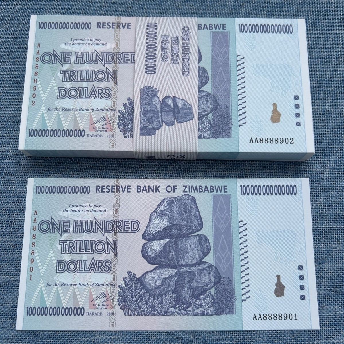 Uncirculated Zimbabwe 100 Trillion Dollars Banknote UNC Currency Collectibles