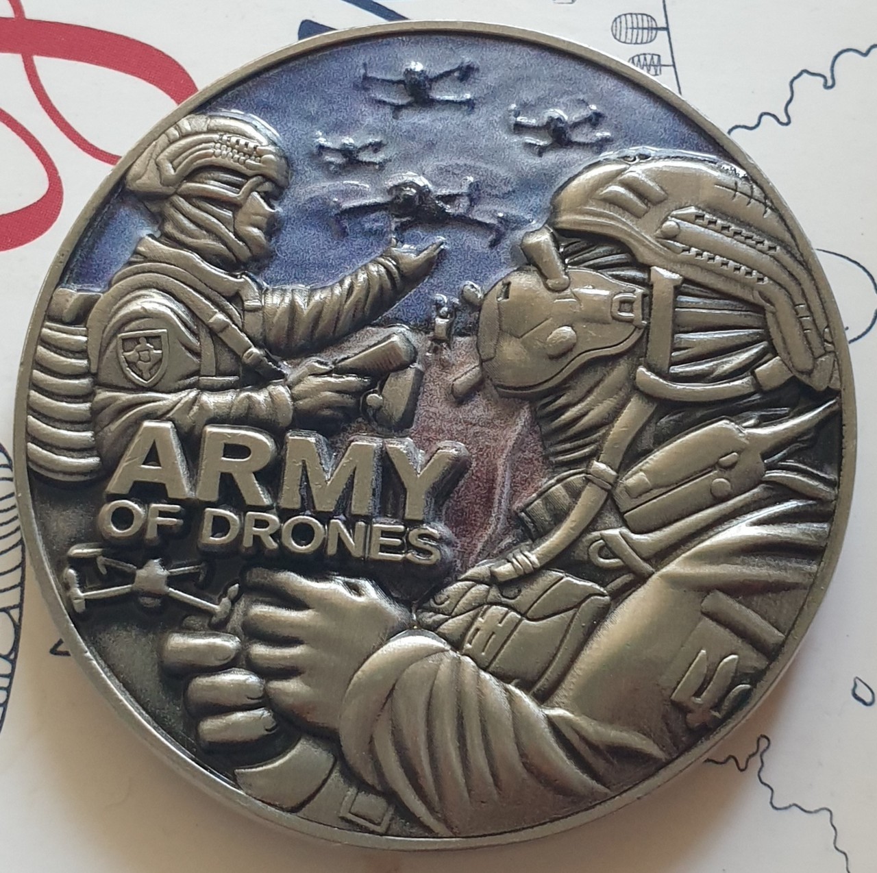 NEW Ukraine 20224 – Souvenir coin (token) Army of drones in plastic capslulate