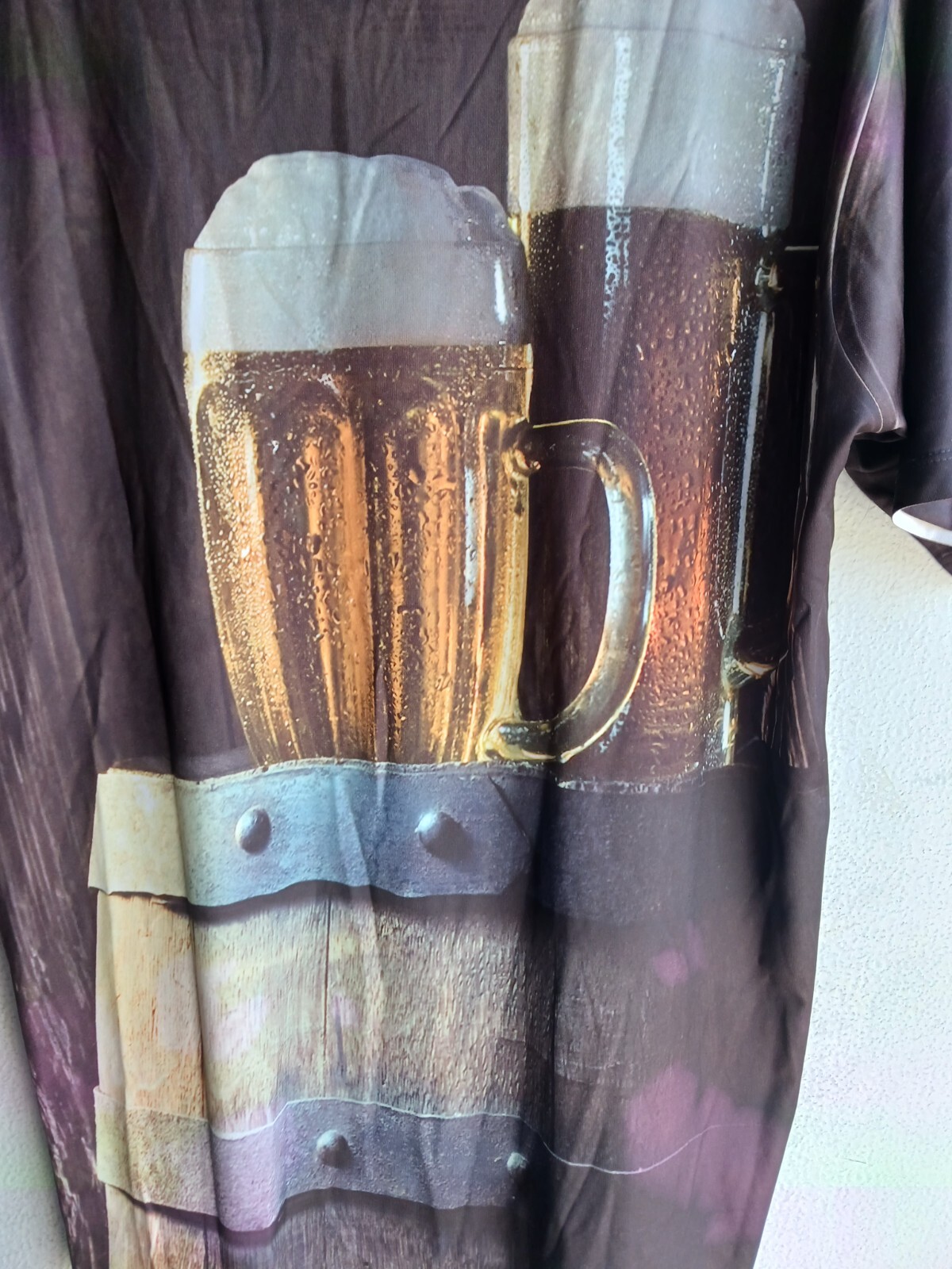 Large T-Shirt.GET A LIVE. Beer-Bier Glasses. Front and Back Print, Polyester