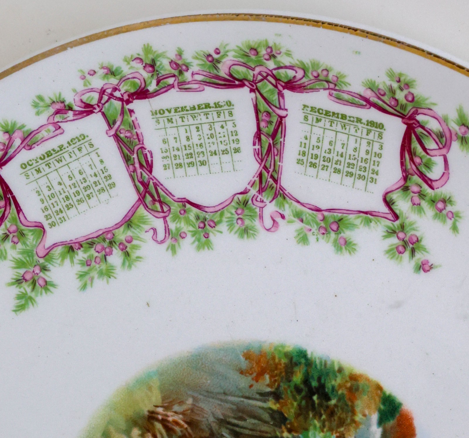 Antique 1910 Advertising Calendar Plate Klamath Falls Oregon Geo. Hurn Niagara