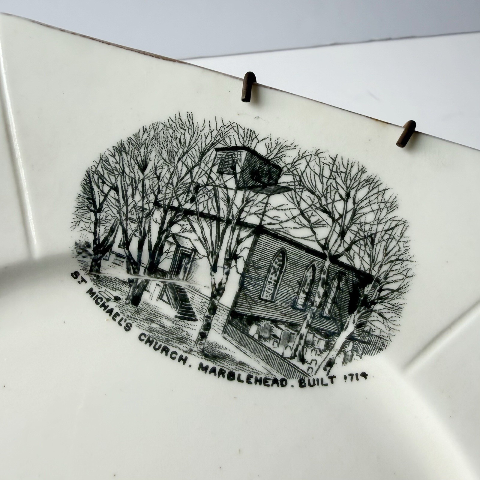 Vintage Marblehead Massachusetts Landmarks Porcelain Decorative Wall Plate