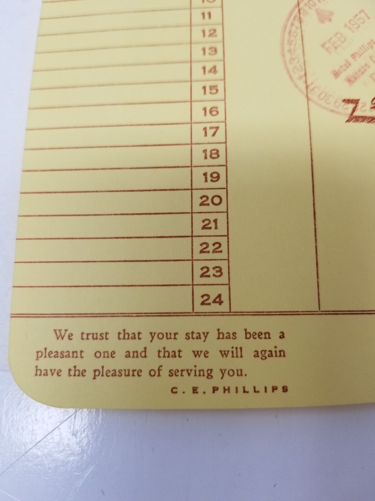 Hotel Phillips Bill February 1957 Kansas City Missouri 20 Stories of Comfort