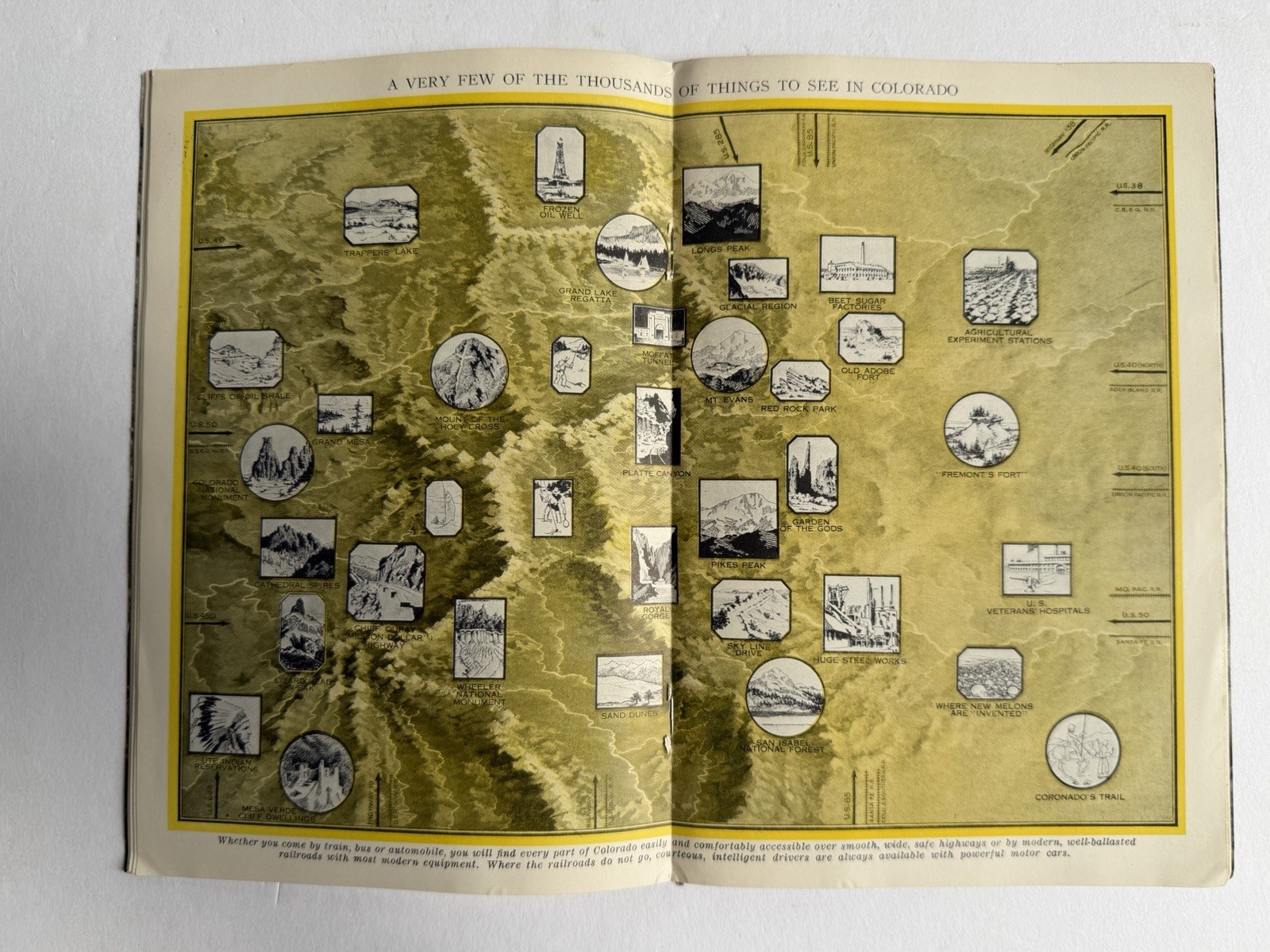 Colorful Colorado Photo Travel Guide Vintage Booklet Brochure 1930s