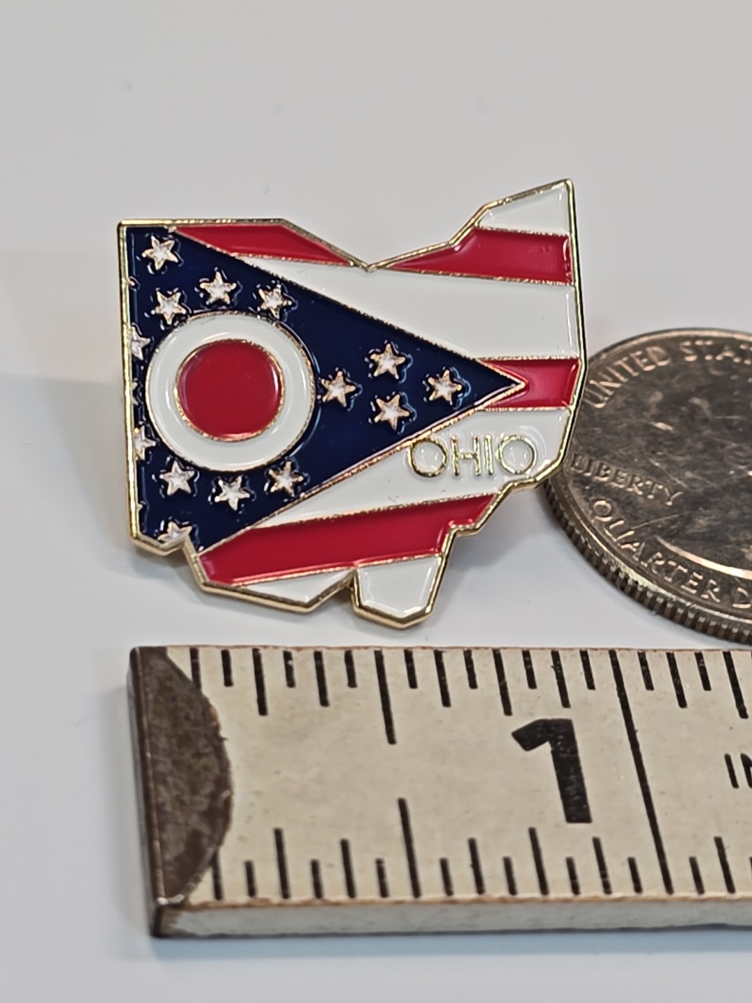 Ohio Travel Souvenir Lapel Pin Map Shape