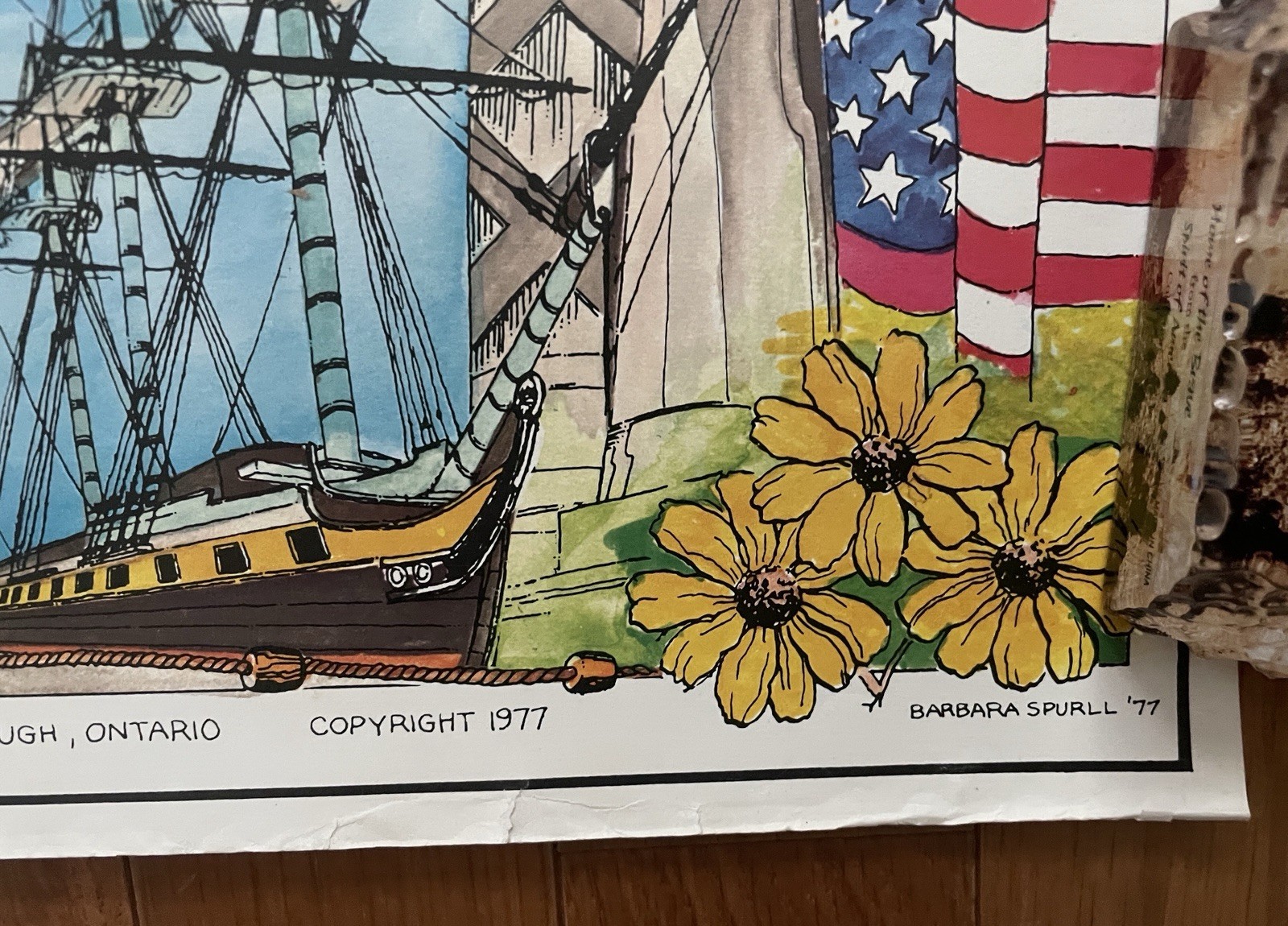1977 Archar Vintage Original Baltimore Cartoon Map Travel Poster Barbara Spurll