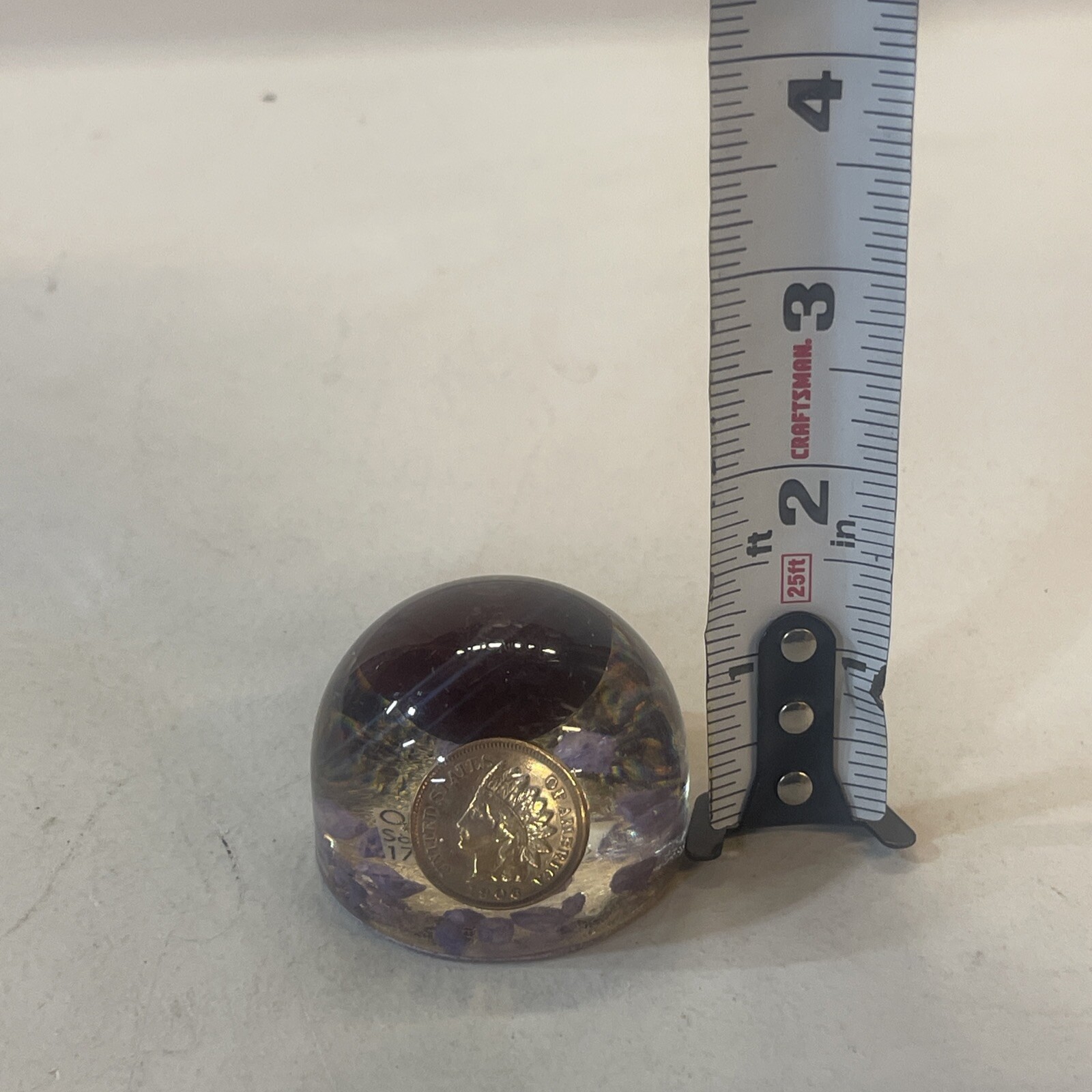1906 INDIAN HEAD CENT, OHIO BUCKEYE & OFFICIAL GEM STONE PAPERWEIGHT. 17th