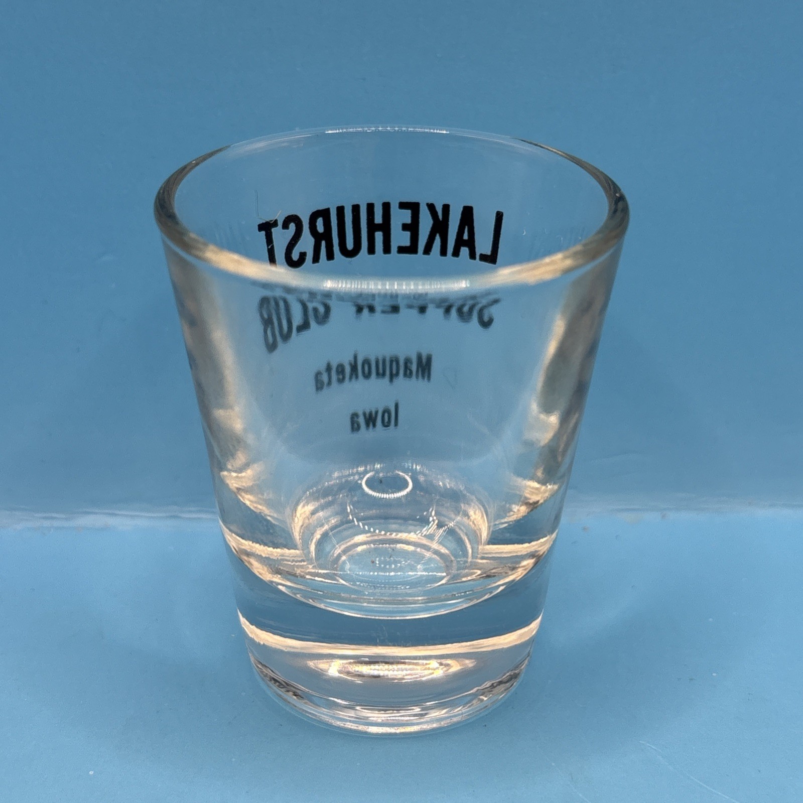 VTG Lakehurst Supper Club, Maquoketa, Iowa Clear 2.25″ Tall Shot Glass