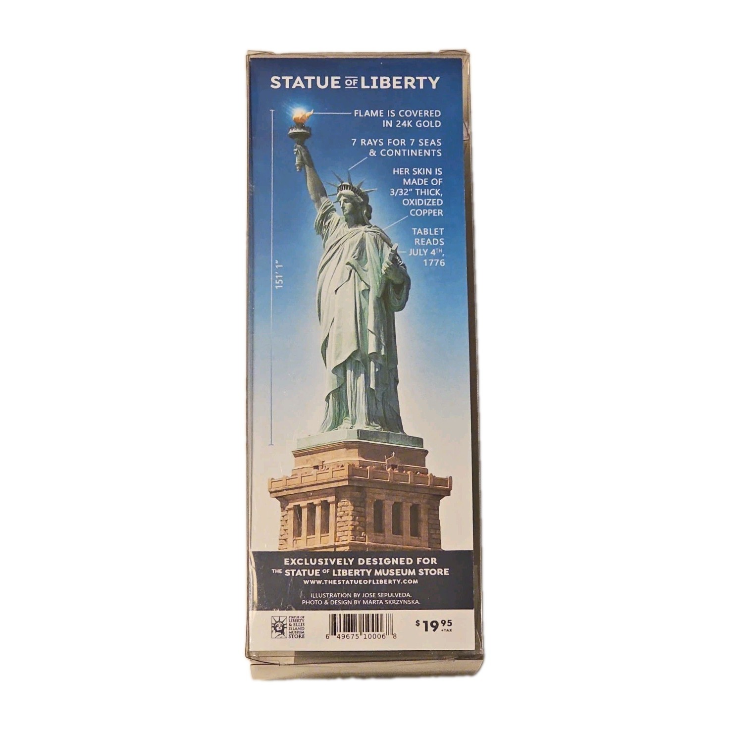Statue Of Liberty New York Replica Figurine W/ 24k Gold Plated Flame Collectible