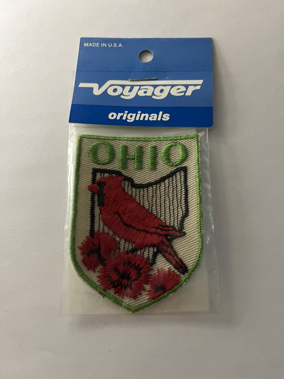 OHIO Patch Features Ohio’s State Bird the Cardinal Vintage Voyager Originals