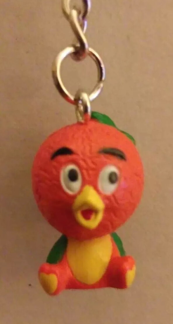HANDMADE Key Chain FLORIDA ORANGE BIRD FIGURE (1) Inch Tall & Key Ring Diameter!