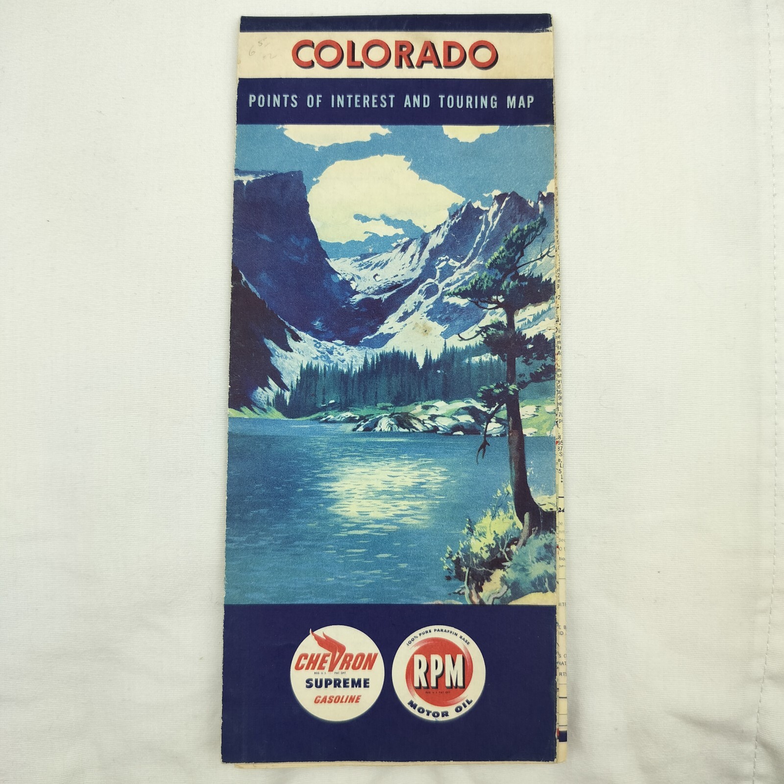 Colorado Chevron RPM Motor Oil Vintage Travel Touring Map