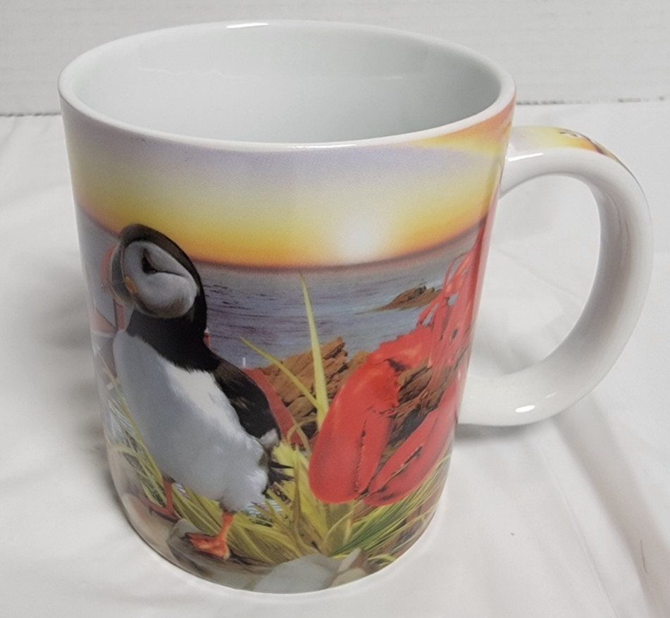 RARE Maine Souvenir Mug – Lobster Buoy Design, New England Coastal Coffee Cup
