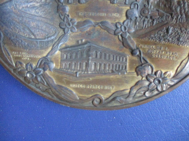 Vintage Denver Colorado Landmarks 5.5″ Copper Trinket Dish B1
