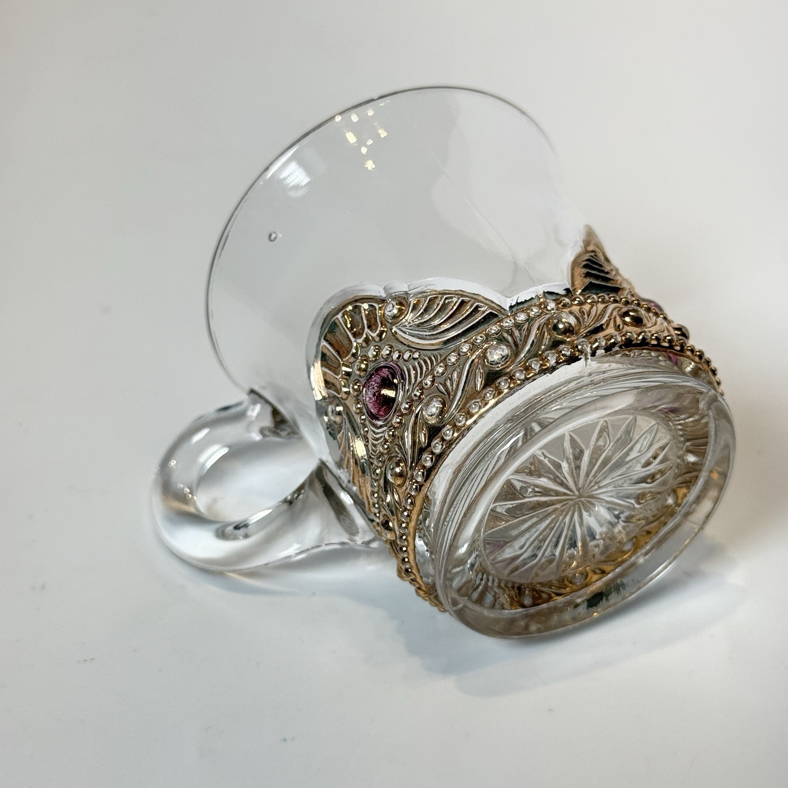 Souderton Pennsylvania PA Antique DEPRESSION Glass Souvenir Painted Trinket Cup