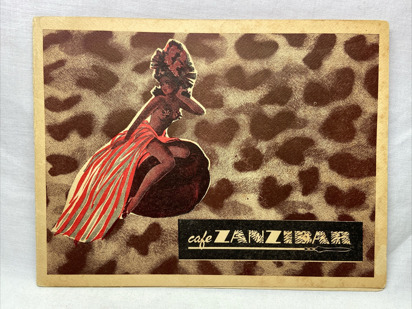 Real Photo 1940’s WWII Era Tourist Souvenir Cafe Zanzibar Military New York NY