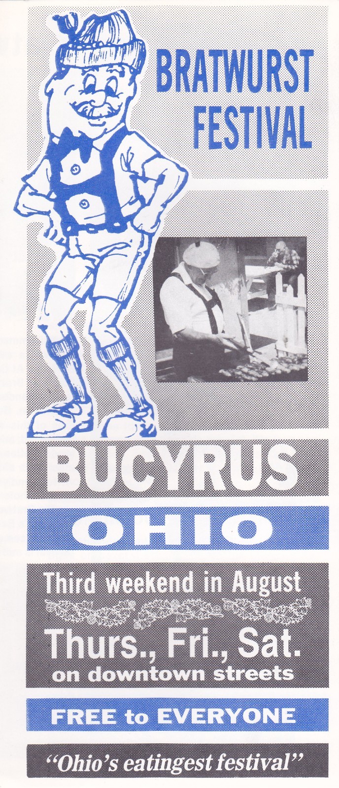 c1990 Bucyrus Ohio Bratwurst Festival Brochure
