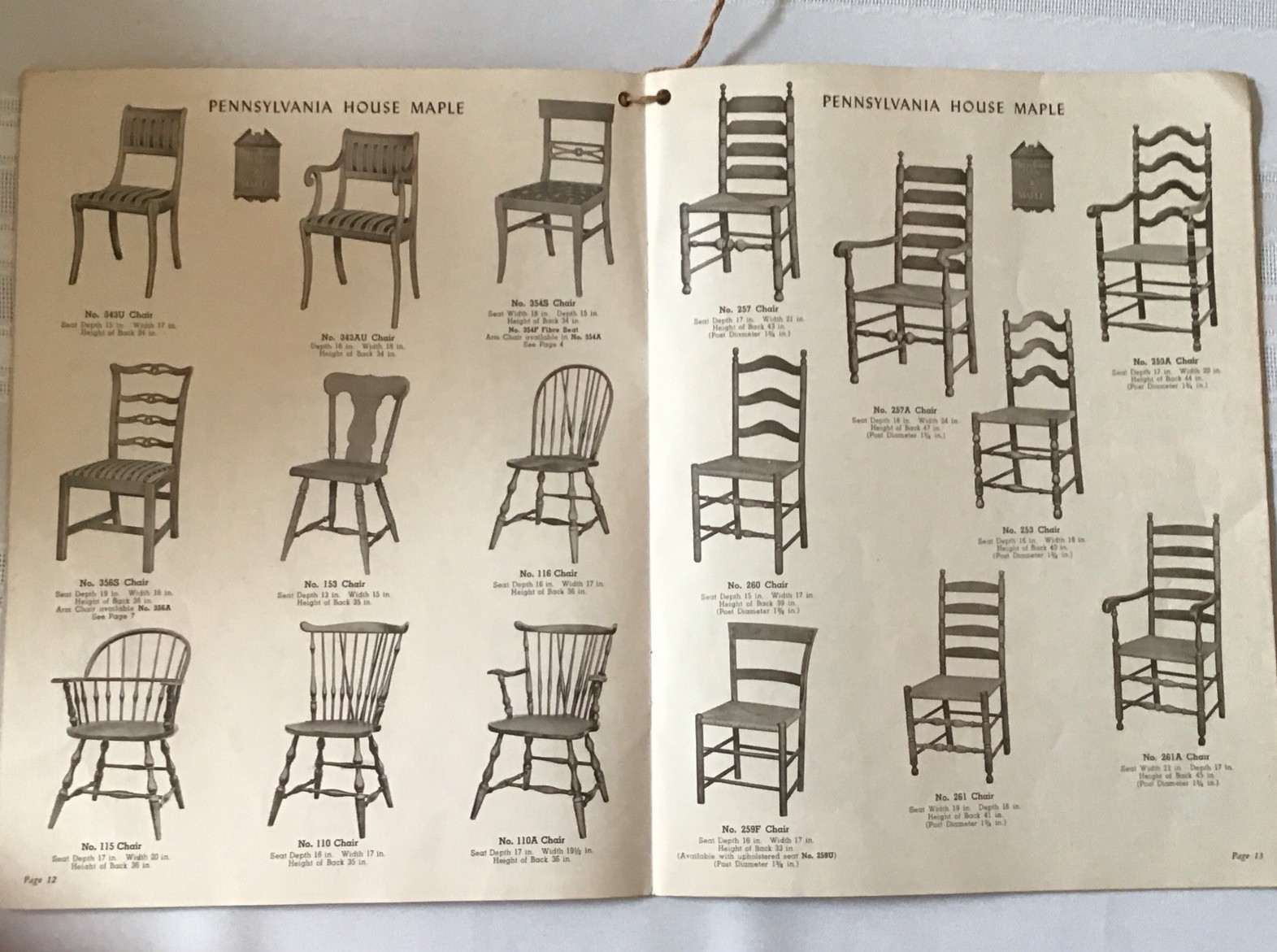 PENNSYLVANIA HOUSE MAPLE FURNITURE DISPLAY CATALOG, Lewisburg, Pa