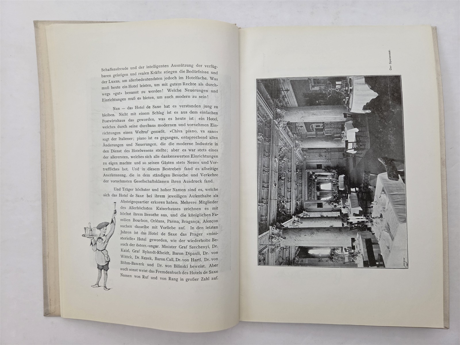 1900s antique HOTEL DE SAXE prag prague luxury hotel SOUVENIR BOOK business ads