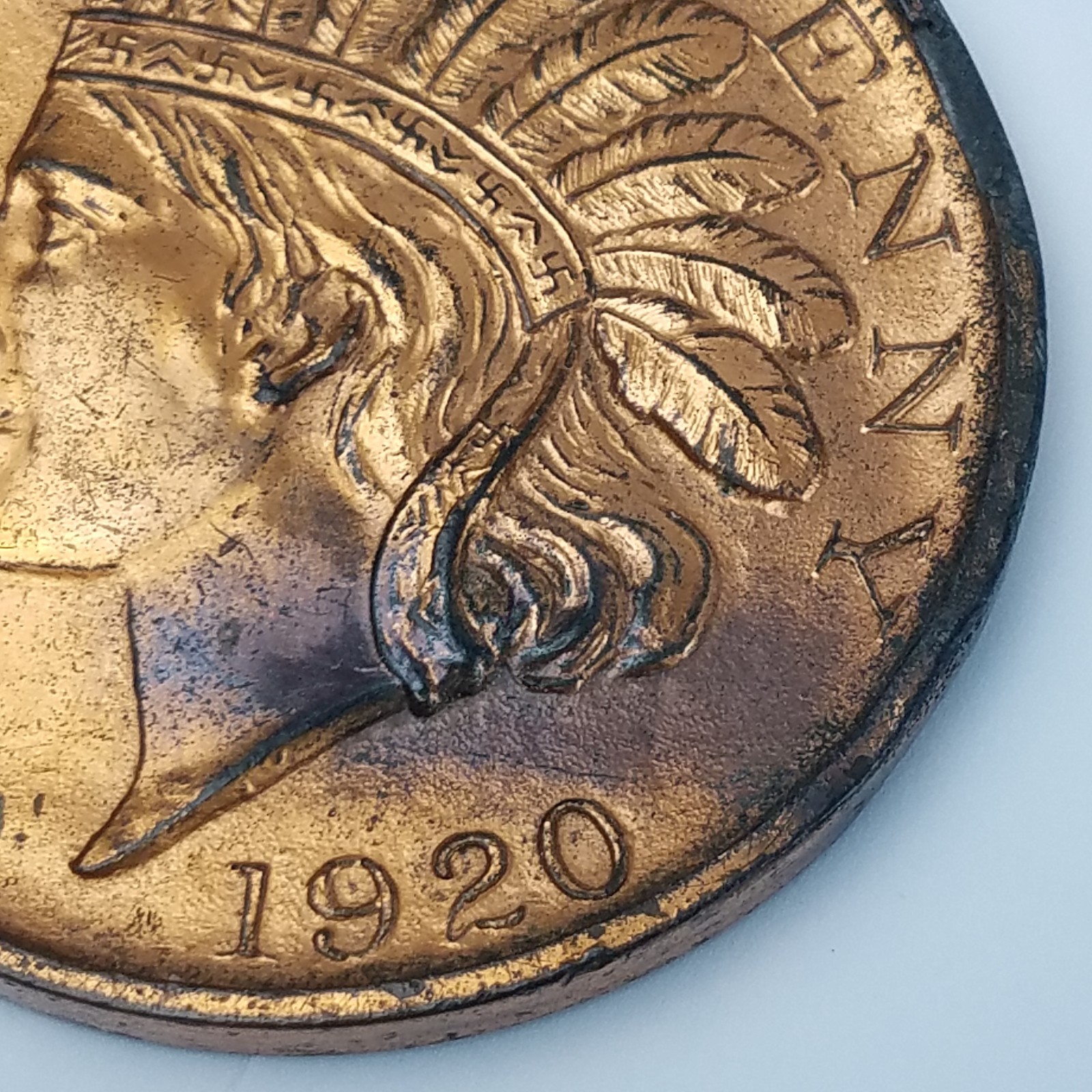 Vtg Lucky Penny Souvenir 1920 Indian Head Washington DC Capitol 3″ Copper Color