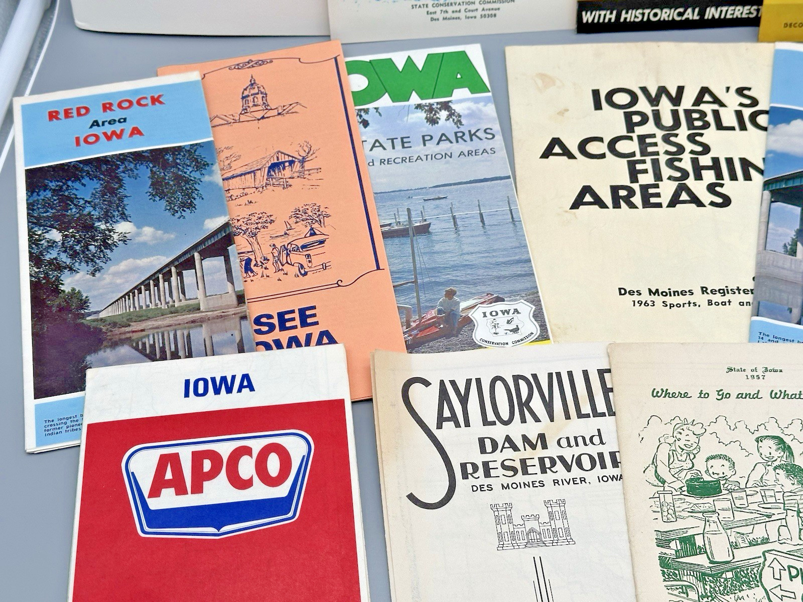 Lot of Vintage IOWA Travel Brochures Maps Decorah Coralville Red Rock Spillville