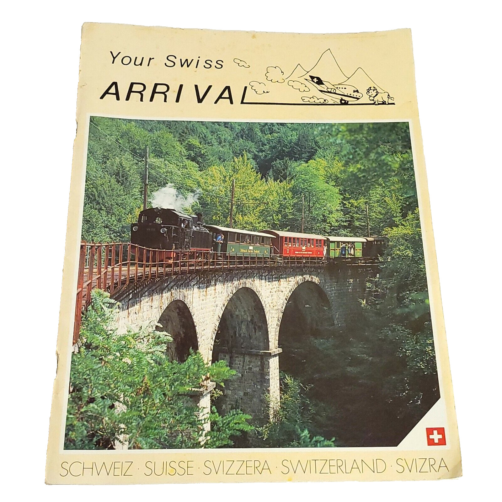 1990 Swiss Untour Travel Program Switzerland Train Rail Schedule Maps