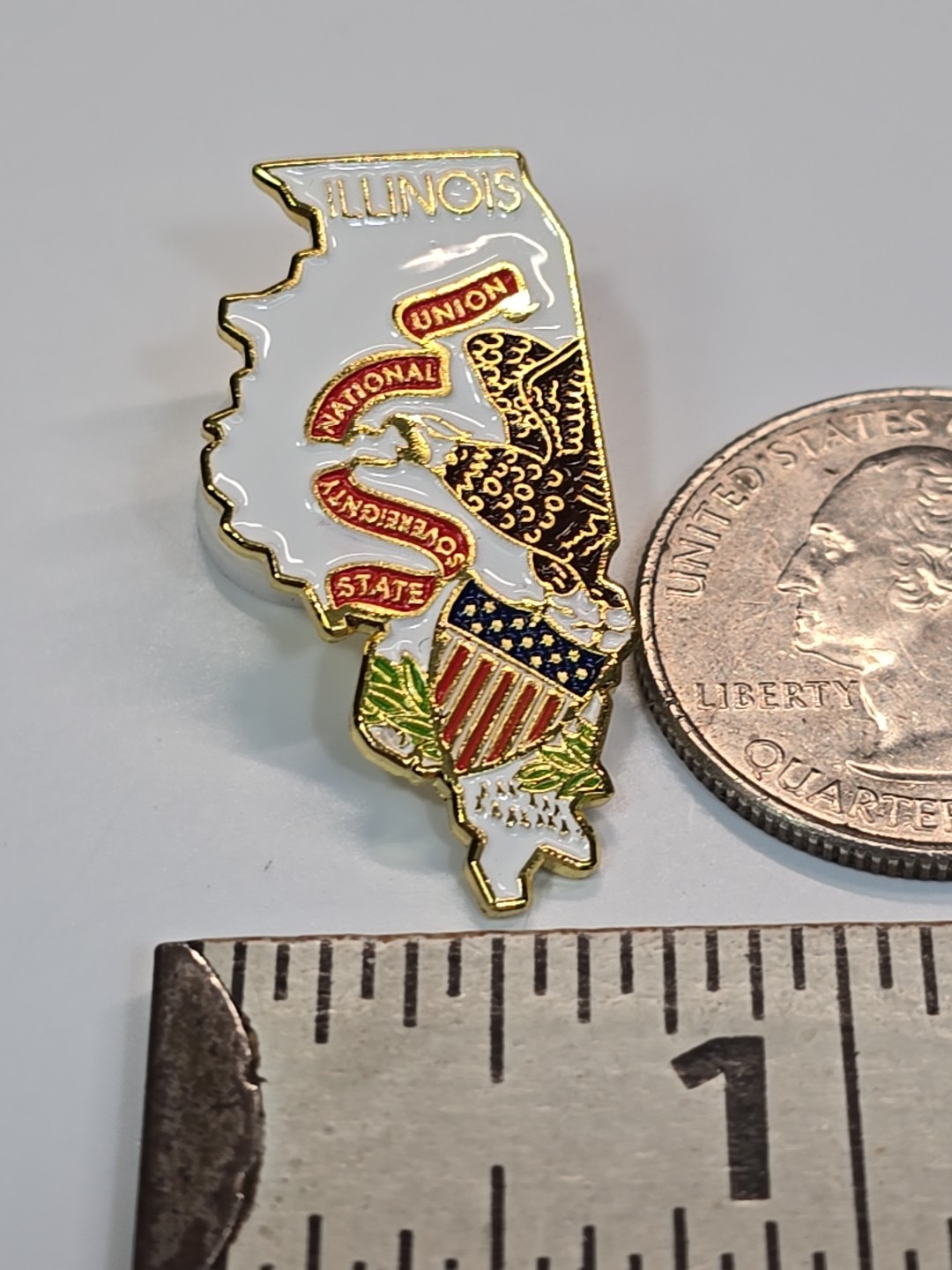 Illinois Travel Souvenir Lapel Pin Map Shape