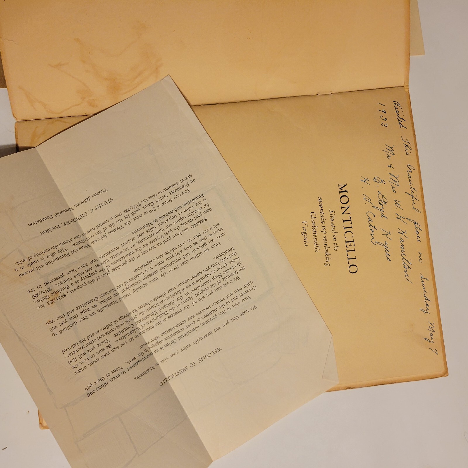 1933 MONTICELLO OFFICIAL SOUVENIR BOOK W/ Postcards Thomas Jefferson