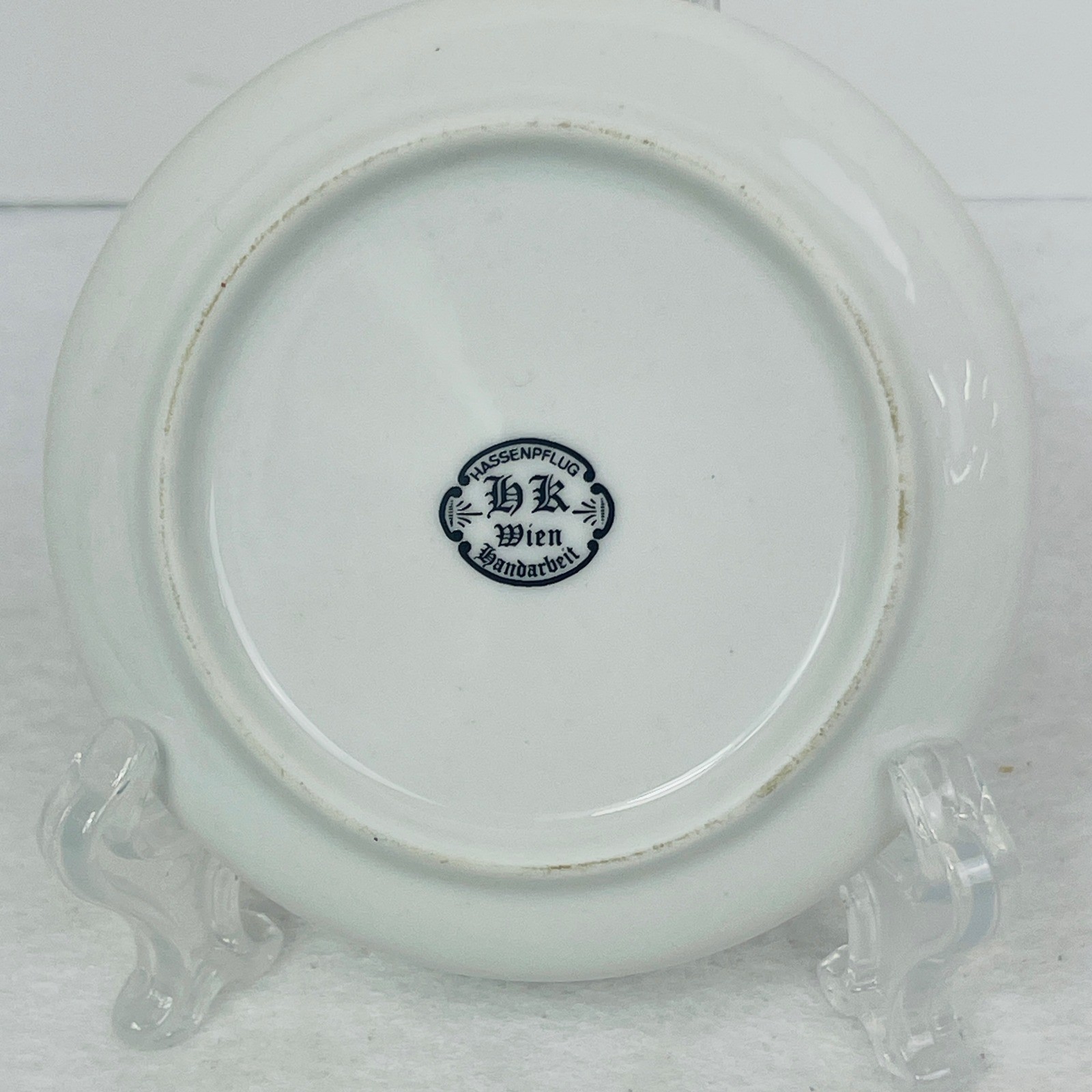 Hassenpflug Handarbeit Wien Vienna Souvenir Plate Black White Skyline 4 Inch