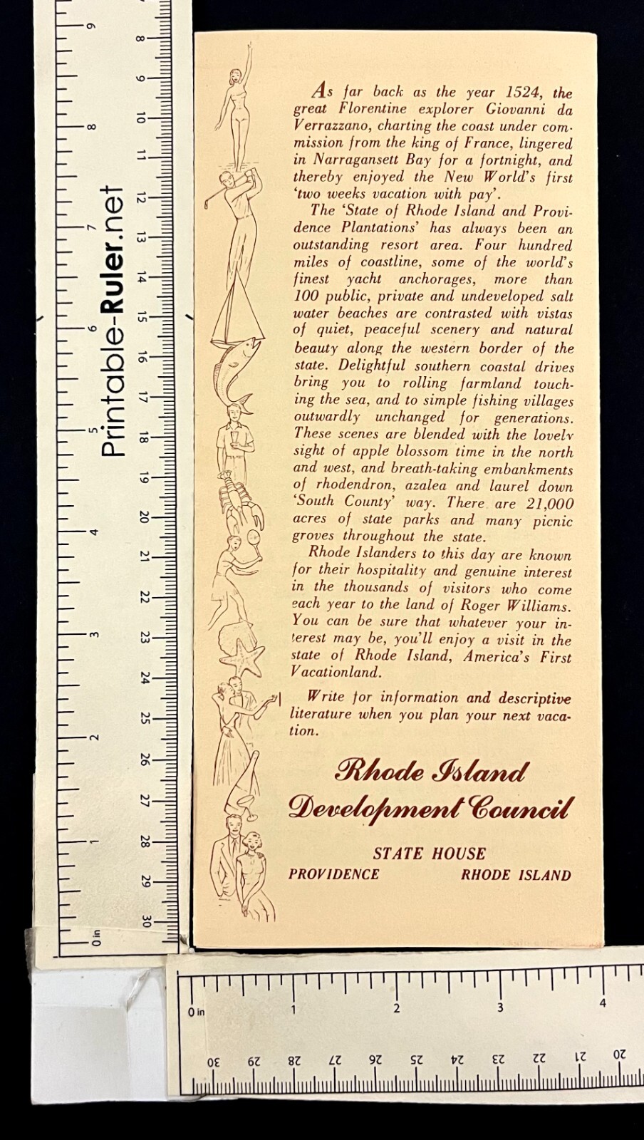 1960s Rhode Island America’s First Vacationland Vintage Travel History Brochure