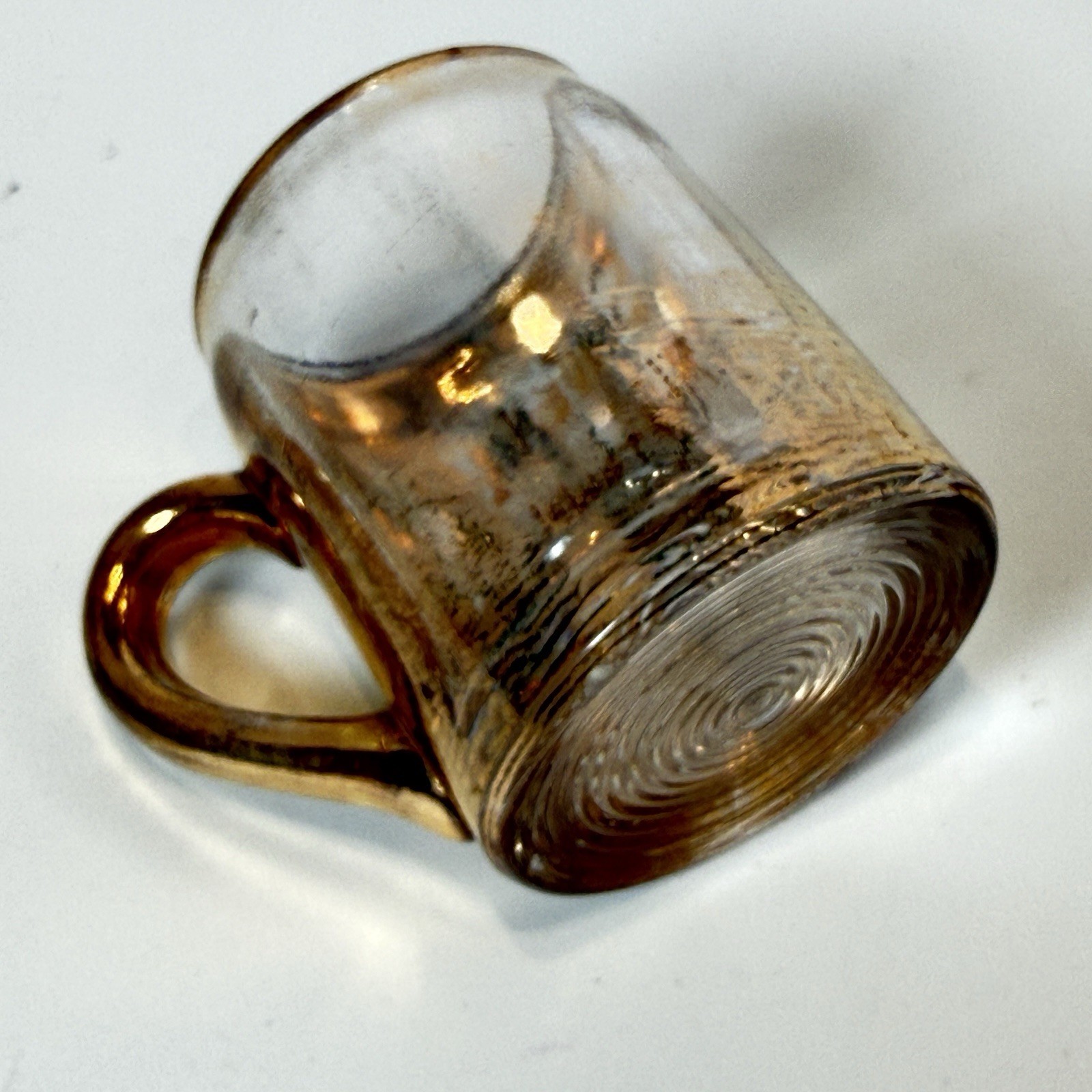 MAYTOWN PA Antique DEPRESSION VICTORIAN CLEAR Glass Souvenir Trinket CUP MUG