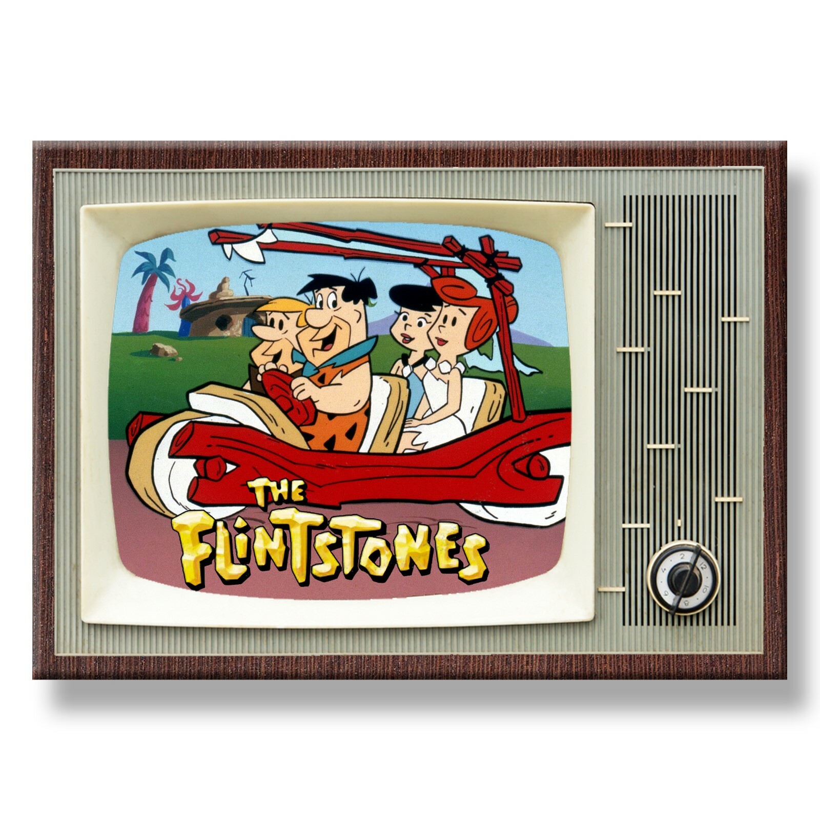 FLINTSTONES Classic TV 3.5 inches x 2.5 inches Steel Cased FRIDGE MAGNET