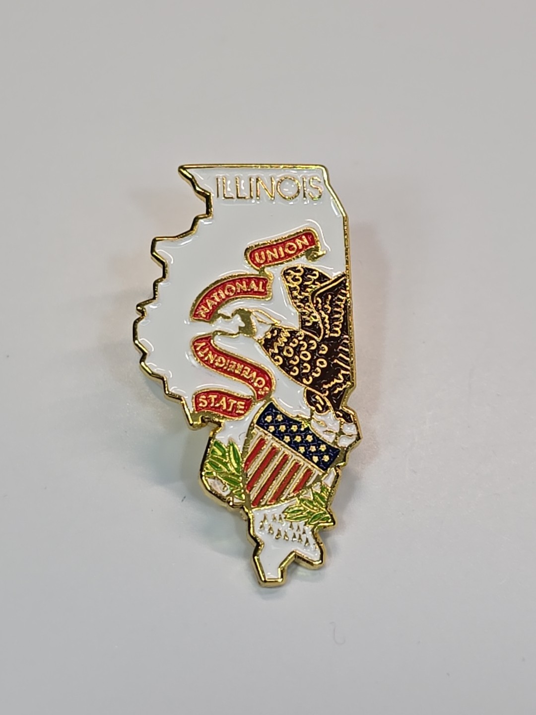 Illinois Travel Souvenir Lapel Pin Map Shape